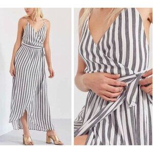 NWT Urban Outfitters Cooperative Wrap Stripe Dress Sz Large